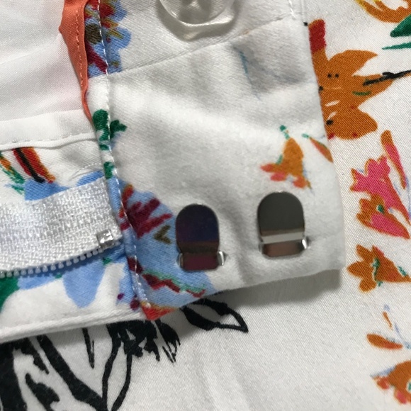 Contemporaine Women's Floral Cotton Trousers White Size 14 - Picture 4 of 9